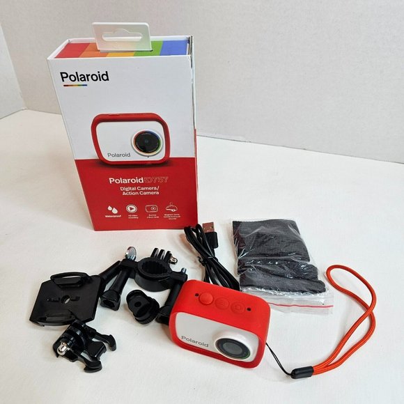 Polaroid iD757 Digital Action Camara HD Video Recording Red Rubber Silicon Case